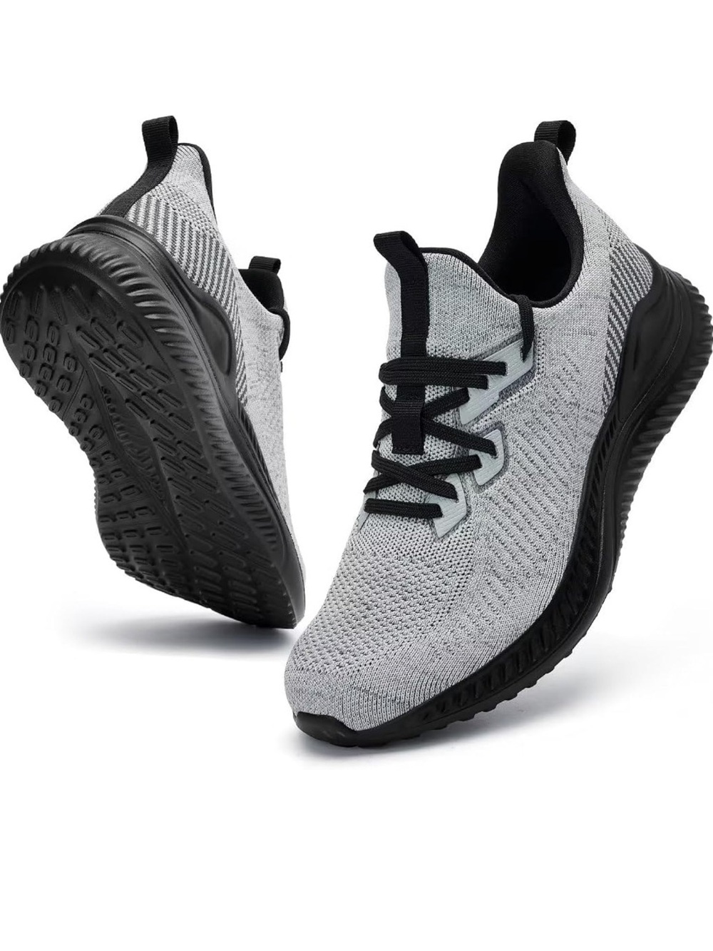 AKK Slip on shoes for Men Lightweight Knit Runner - Gray/Black. 41 EUR US 8-8.5 - Picture 2 of 7